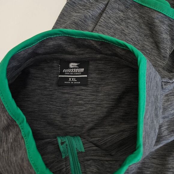 Colosseum Oregon Ducks Heathered Quarter Zip Long Sleeve Pullover, Mens XXL - Picture 8 of 8